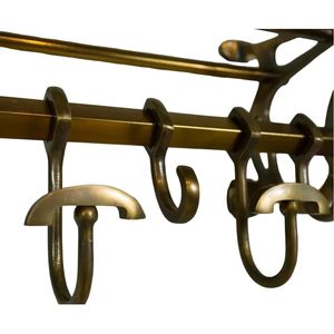 Porte-manteau mural rectangulaire en aluminium durable, finition brun antique, rangement multifonctionnel pour salle de bain - Product Image 4