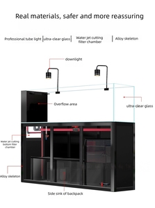Không có vành hình chữ nhật sang trọng siêu rõ ràng Glass Aquarium Tank cho nước ngọt cá siêu yên tĩnh tiết kiệm năng lượng phòng khách trang trí - Product Image 6