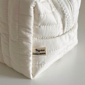Personalized Handmade Quilted Cotton Crape <b>Makeup</b> <b>Case</b> Foldable Fashionable Portable Cosmetic Bag with Zipper - Product Image 5