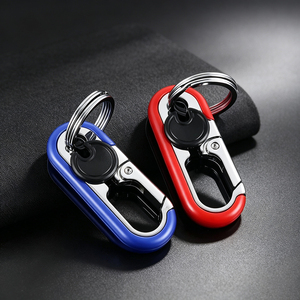 Fashion Hardware Rotatable Zinc Alloy <b>Key</b> Holder Custom Engraved Logo Carabiner <b>Key</b> <b>Ring</b> <b>Key</b> Clip for Car <b>Keys</b>, Outdoor Use - Product Image 3