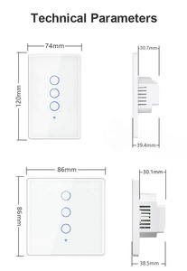 Fcc ETL chứng nhận Google nhà chúng tôi không trung tính dây phiên bản tuya wifi thông minh cảm ứng ánh sáng chuyển đổi màn hình cảm ứng điện chuyển đổi - Product Image 5