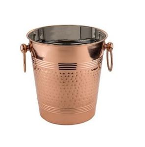 Antique Copper Ice Bucket Luxury Ice Bucket Outdoor Round Copper and Stainless Steel Ice Bucket Wine <b>Cooler</b> - Product Image 1