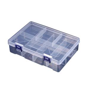 กล่องเก็บของแบบใสสองชั้น 8 ช่องพร้อมตัวล็อคสำหรับเครื่องประดับเครื่องมือจัดระเบียบชิ้นส่วนต่างๆ ที่จัดระเบียบโต๊ะทำงานพลาสติก - Product Image 2