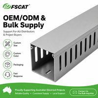 FSCAT Gris 2000x20x35mm LSZH Ducto de Cableado de Ranura Abierta con Tapa a Presión UL94V-0 CE RoHS para PanelBuilder Venta al por Mayor OEM