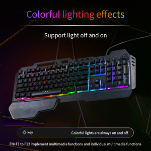 פופולרי עיצוב 104 מפתחות מתכת עם תאורה אחורית משחקי Wired מושעה מואר מקלדת עם יד שאר - Product Image 3