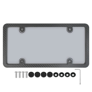 Marco para Matrícula Estadounidense, Estilo Fibra de Carbono, Cubierta Transparente con Tornillos - Product Image 2