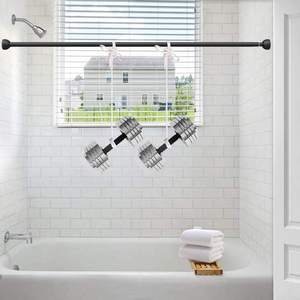 Tringles à rideaux d'angle extensibles CF Modern pour baie vitrée, <span class=keywords><strong>sans</strong></span> perçage, pour salle <span class=keywords><strong>de</strong></span> bain <span class=keywords><strong>de</strong></span> luxe - Product Image 4