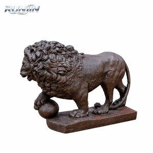<span class=keywords><strong>รูป</strong></span>ปั้น<span class=keywords><strong>สิงโต</strong></span>เมดิชีบนลูกบอล ทำจากทองสัมฤทธิ์หล่อ สีน้ำตาลเข้มโบราณ สไตล์ยุโรปคลาสสิก สำหรับประดับประตู มีขนาดให้เลือกตามสั่ง - Product Image 1