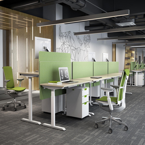 Office Furniture Electric Height Adjustable <strong>Desk</strong> Work Table <strong>Frame</strong> Modern <strong>Steel</strong> <strong>Frame</strong> + Melamine Top Metal Iron Contemporary - Product Image 5