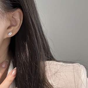 S925 Sterling Silver <b>Fine</b> <b>Dangle</b> <b>Earrings</b> Versatile Rear Hanging Double Stone Oval Diamond Offering Two Wearing Options - Product Image 4