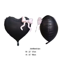 Ballons en aluminium en forme de cœur avec nœud papillon de 22 pouces, gonflables à l'hélium, pour la décoration de mariages, anniversaires et fêtes de la Saint-Valentin (vente en gros)