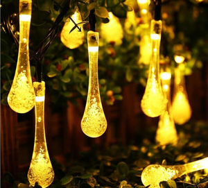 Guirnalda <span class=keywords><strong>LED</strong></span> <span class=keywords><strong>solar</strong></span> con forma de gota de agua, guirnalda de luces de Navidad para exteriores, vacaciones, boda, fiesta de Navidad, decoración de eventos para el hogar - Product Image 6