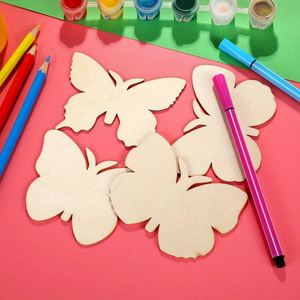 Venta al por Mayor de 20 Piezas de Recortes de Mariposas de Madera sin Acabado para Manualidades, Pintura y Decoración del Hogar, Dropshipping - Product Image 2