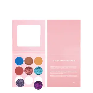 wholesale 9 colors multichrome eyeshadow private-label-eyeshadow-palette circle shape high pearlescent matte eye shadow