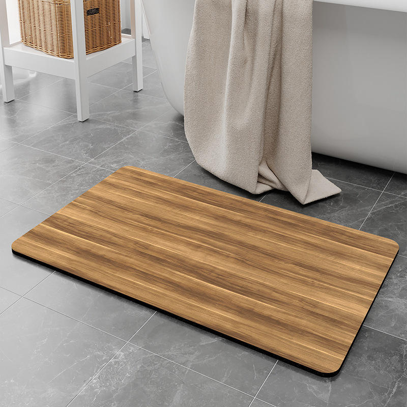 แผ่นรองพื้นห้องน้ำจากดินเบา - ลายไม้สัก