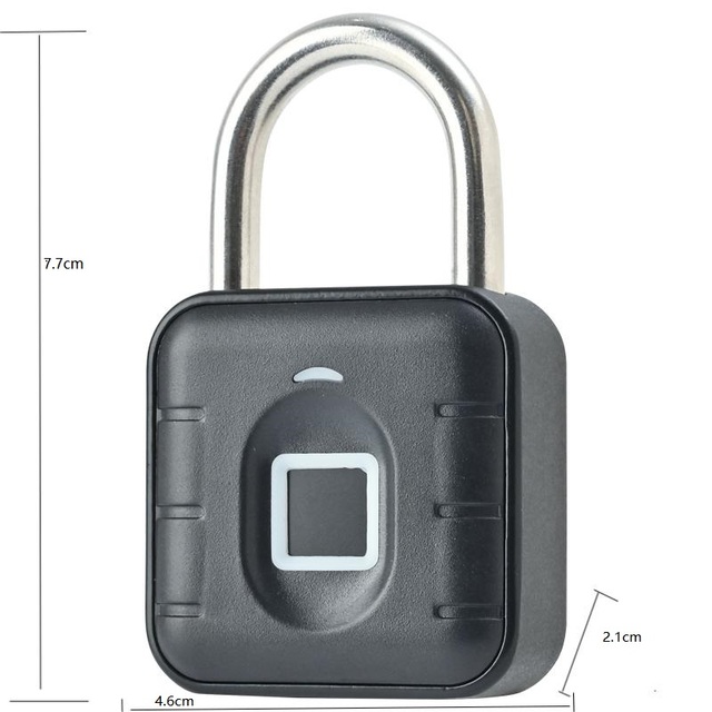 Smart Fingerprint Padlock With USB Rechargeable Safety Portable Fingerprint Anti-Theft Lock IP67 Waterproof