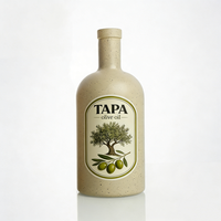 Bouteille en céramique personnalisée pour huile d'olive, avec bouchon en verre, vert, 375 ml