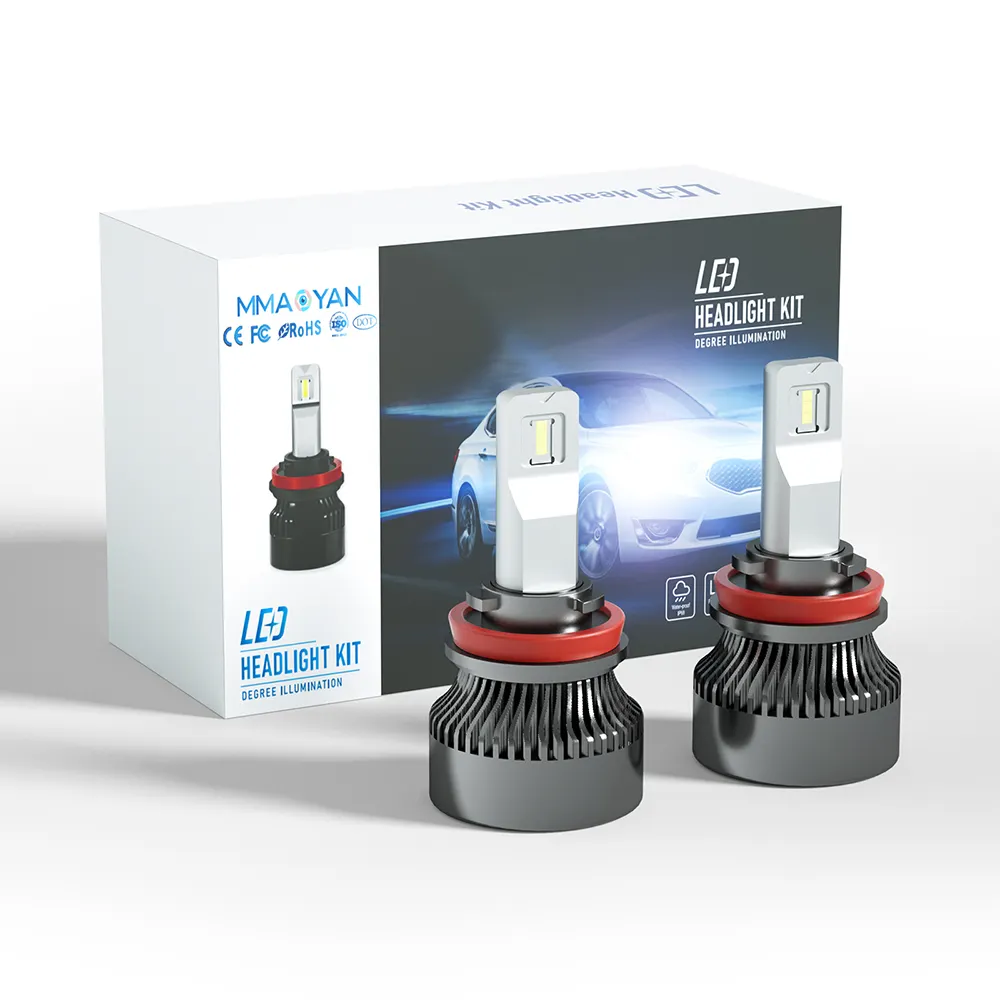 K8 — ampoules de voiture led 50W 15000 lumen, pour automobile, H4, H7, H11, H13, 9004, 9005, 9006, 9007, 9012, 2 pièces