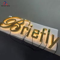 Letrero de Letras Personalizadas con Retroiluminación LED de Acero Inoxidable 3D para Publicidad, Negocios, Oficinas, Tiendas, Letrero Exterior Frontal