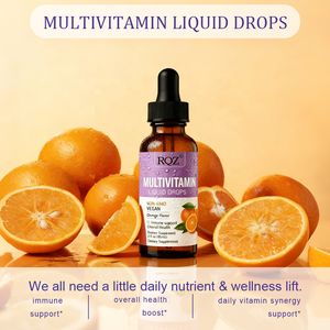 Gouttes liquides <span class=keywords><strong>multivitamin</strong></span>ées (saveur <span class=keywords><strong>orange</strong></span>) sans OGM, véganes, pour adultes, apportant de l'énergie |   2 fl oz (60 ml) 2 portions par 24 mois - Product Image 3