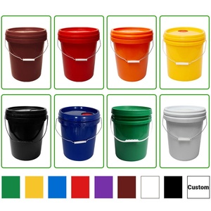 Seau en plastique PP durable de <span class=keywords><strong>20</strong></span> <span class=keywords><strong>litres</strong></span>, multi-usages, avec poignée en fer et couvercle, qualité alimentaire, sans BPA, recyclable, seau à peinture - Product Image 4