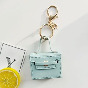 Fashionable and Creative Hot Selling Mini Bag Keychain Leather Simple and Versatile Coin Purse Car Key Bag Keychain