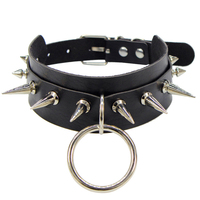 Collier en cuir PU style punk sexy, attaches BDSM, entraînement SM, collier de flirt, jouets sexuels pour femmes et gays