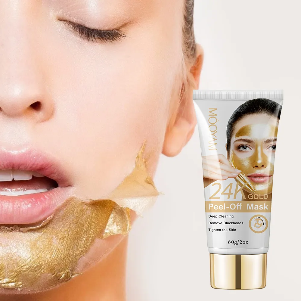 Private Label 24K oro Peel Off maschera sbiancante pulizia profonda rimozione punti neri cura della pelle maschera facciale