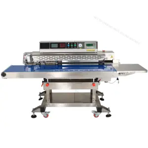 JY-350QP Continuous Band Sealer Vacuum Air Suction Nut Packaging Plastic Bags Sealing Machine
