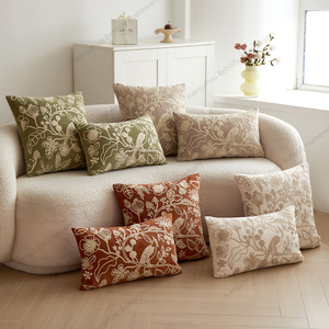 Sarung bantal bordir bunga dan burung kolibri 45x45cm, sarung bantal dekoratif musim semi - Product Image 2