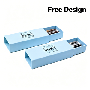 Minimalist Modern Wholesale Custom Baby Blue Pen Slide Gift <b>Box</b> for Certified Rigid Paper Embossing Magnetic Closure <b>Makeup</b> - Product Image 1