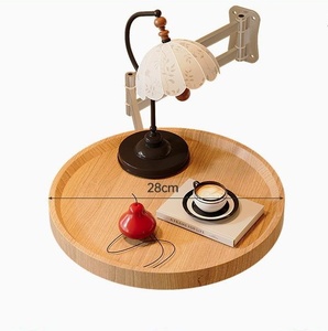 <span class=keywords><strong>Comodino</strong></span> Sostitutivo, Mensola Rotonda da Parete per Camera da Letto, Tavolino Laterale Pieghevole Fluttuante - Product Image 3
