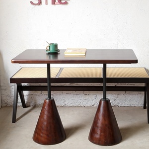 Cafetería mesa larga de madera maciza <span class=keywords><strong>tienda</strong></span> de té de la leche MESA DE CAFÉ <span class=keywords><strong>Tienda</strong></span> de postres combinación de mesa de comedor y silla de <span class=keywords><strong>segunda</strong></span> <span class=keywords><strong>mano</strong></span> - Product Image 4