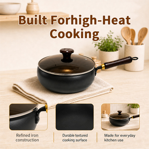 <span class=keywords><strong>Wok</strong></span> antiadhésif en fer nitruisé sans revêtement pour une cuisine saine à la maison - Product Image 2
