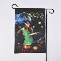 Drapeau de jardin extérieur personnalisé en lin Oxford pour Halloween, vente directe d'usine