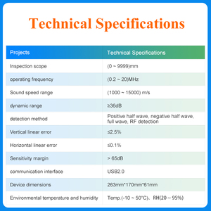 Detector de Falhas Ultrassônico para Inspeção de Soldas e Forjados Metálicos, Detector de Falhas Portátil para Defeitos Internos em Costuras de Solda - Product Image 6