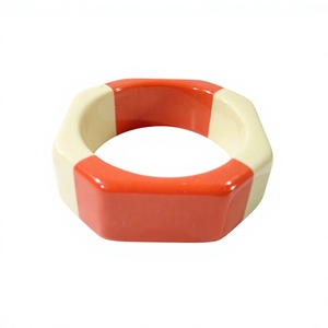 Pulseras de Resina Acrílica Clásicas, Bonitas Pulseras con Diseño de Mármol Marrón y Blanco, Joyería de Moda Unisex para Bodas - Product Image 2