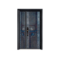 Porte principale en acier moderne de Matel d'entrée principale double porte extérieure pour la maison