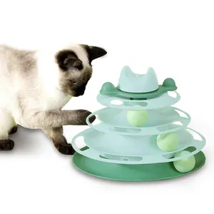 2023 Pet Love Play Funny Ball Turntable Crazy Disk Interactive Cat Toys for Pet Products Pet Toys
