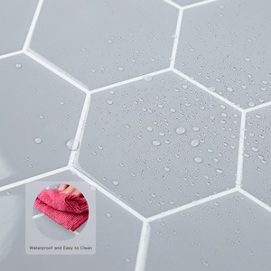 US Local Stock Soft Wall <b>Tiles</b> Gray Hexagon Vinyl 3D Self-adhesive Mosaic Wall Stickers Waterproof Home Decor (10 Sheet) - Product Image 5