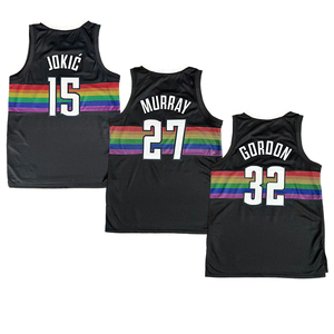 Maglia Sportiva Teamcheap Nuova Stagione Alta Qualità Pressata a Caldo Maglietta Sportiva da Uomo Abbigliamento da Basket 32 # Gordon 27 # Murray Wholesale - Product Image 1