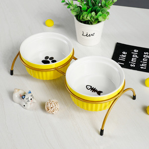 Bol double pour chat et chien avec support, abreuvoir surélevé pour chats et chiens de petite à moyenne taille, design arrondi M01 - Product Image 2