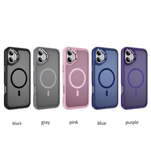 Coque de téléphone givrée translucide pour <span class=keywords><strong>iPhone</strong></span> 17 Air 16 Pro Max 15 14 13 <span class=keywords><strong>12</strong></span> Plus 11, en TPU+PC, mate, magnétique, compatible avec la recharge sans fil - Product Image 1