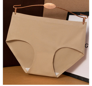 Culottes Bikini Femme Sans Coutures Quotidiennes Invisibles Légères Respirantes Taille Moyenne avec Logo à la Ceinture - Product Image 4