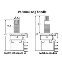 BONENS Potentiomètre rotatif en gros pour guitare électrique, basse, bouton de volume, contrôle de tonalité, interrupteur à ressort, boîtier métallique (A250K/A500K)