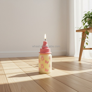 Baby Shower Favors Giveaways Feeding Bottle Shape Customize Logo Girl Birthday Decoration Gift <strong>Pink</strong> Bottle <strong>Candle</strong> - Product Image 5