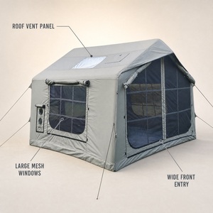 Grande <span class=keywords><strong>tente</strong></span> <span class=keywords><strong>gonflable</strong></span> pour le camping, toile en coton, <span class=keywords><strong>tente</strong></span> de camping 4 saisons, structure rectangulaire avec fenêtre de toit, installation facile, taille <span class=keywords><strong>XXL</strong></span> 6-8-10-12 - Product Image 3