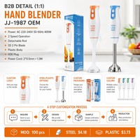 Mixeur Plongeant 400W avec Moteur en Cuivre Pur, 2 Vitesses, Tige Amovible, Lame en Acier Inoxydable pour Aliments Bébé et Soupes