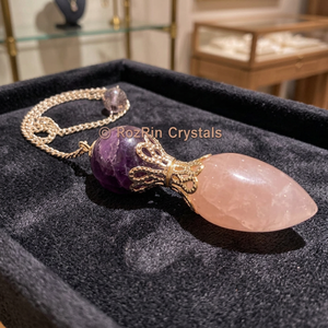 Pendentif boule en améthyste rose, pierre semi-précieuse fantaisie, vente en gros, thème amour sculpté, décoration d'intérieur Rozrincrystals.com - Product Image 3