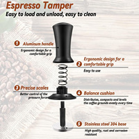 Kit Barista pour Café Espresso 51/53/58mm avec Tamper, Outil WDT, Pichet à Mousse, Stylo à Latte Art, Agitateur, Tapis de Tamper, Pochoirs